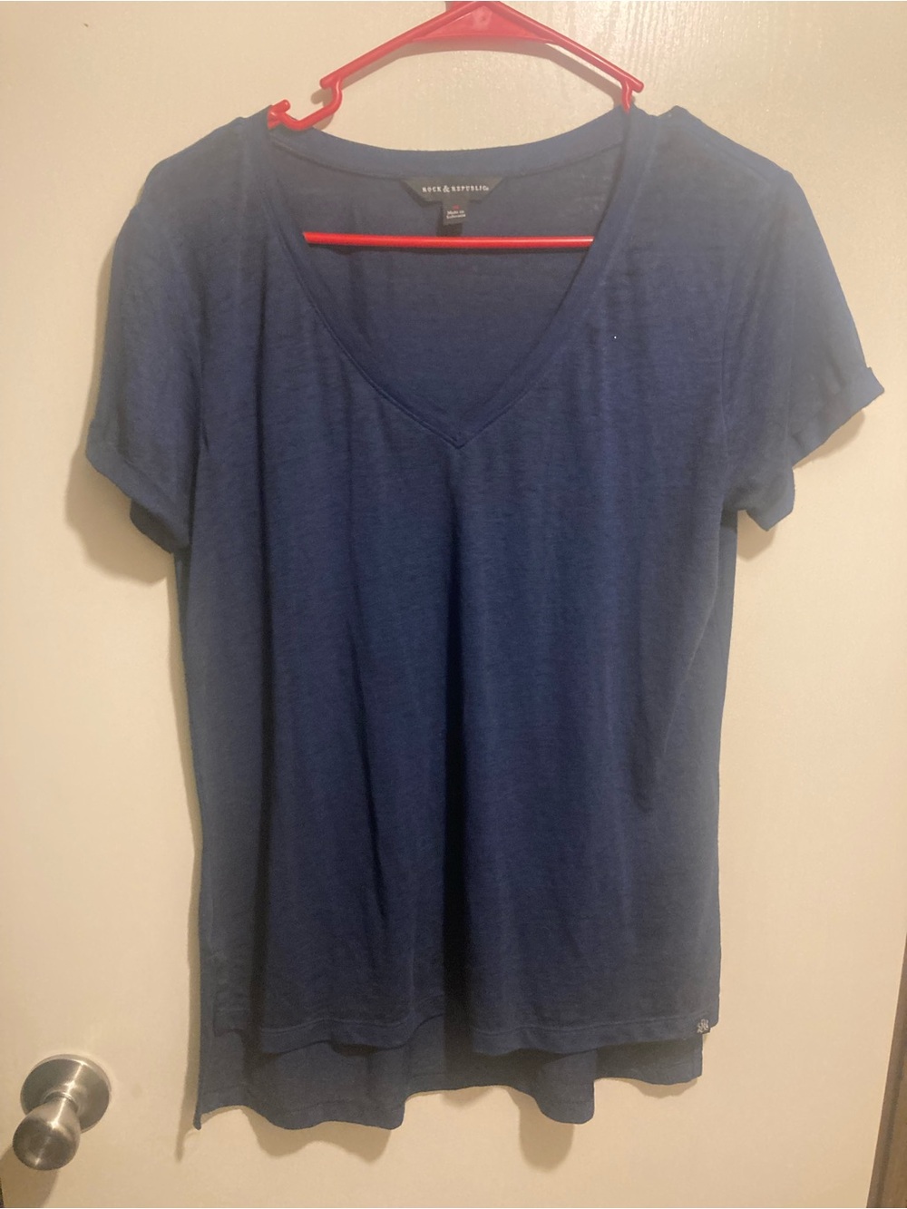 Rock & Republic Deep Navy V-Neck Short Sleeve Tee